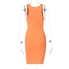 Sexy Deep U Neck Wrap Chest Slim Bodycon Dress Women Sleeveless Solid Color Skinny Dress Elegant Club Party Vestidos