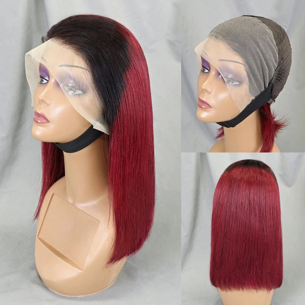 4/30/4 Color Human Hair Bob Wig Straight 13x4 Lace Front Human Hair Wigs Brazilian Wig Short Human Hair Bob Wigs Ombre Wig