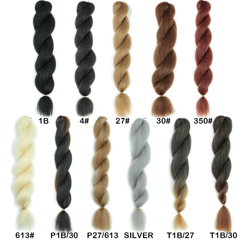 26Inch Vixen Crochet Bulk Hair Synthetic Jumbo Braids Fluffy Yaki Straight Crochet Hair Afro Kinky Curly Braiding Hair Extension