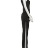 Weird Puss Metal Buckle Dress Women Irregular Hollow Split One Shoulder Skinny Ruched Waistless Midnight Clubwear Maxi Bodycon