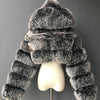 High Quality Furry Cropped Faux Fur Coats and Jackets Women Fluffy Top Coat With Hooded Winter Fur Jacket Manteau Femme