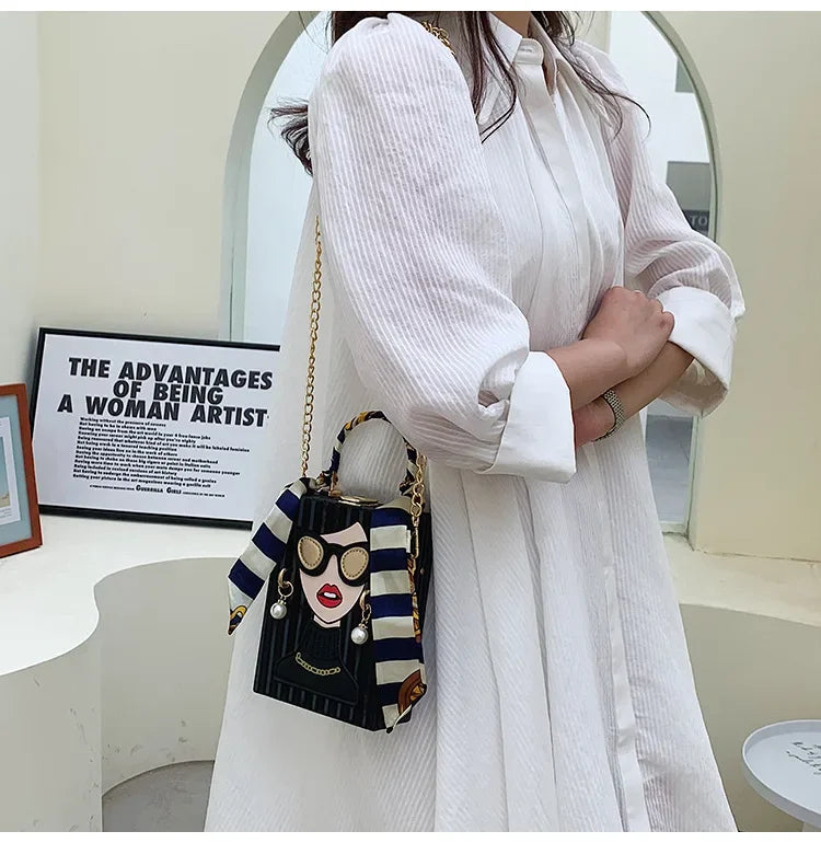 Evening Bags for Women 2024 New Fashionable Leather Shoulder Bag Woman Hard High Quality Hip Hop Party Luxury Designer Handbag