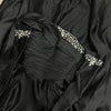 Bella Black Satin Beaded Robes De Soirée One Shoulder A-line Prom Dresses Customized Long Sleeves Floor-length Wedding Dress