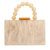 Luxury Crossbody Bag Pearl Marble Dark Green Acrylic PVC Evening Bags Women Purses And Handbags Wedding Party Beach Flap
