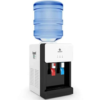 Premium Hot/Cold Water Dispenser Countertop Spout Safety Lock White Top Loading 3-5 Gallon Bottle UL Energy Star Compliant