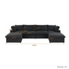 Cloud Modular Sectional Sofa with 2 Storage Ottomans 160.6" Down Filled Comfort U Shaped Sofa Minimalist Wide Deep Seat Couch