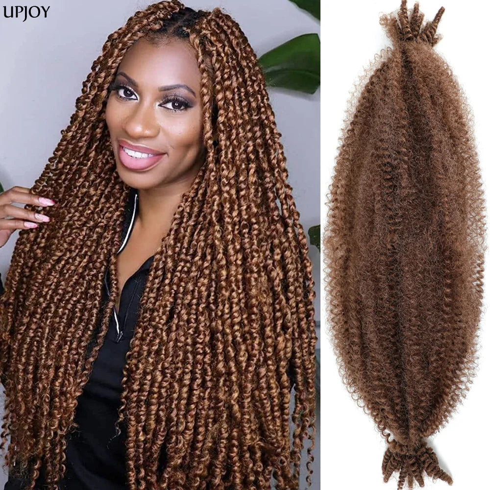 24 inch Kinky Afro Springy Braiding Crochet Hair 18” Marley Kinky Crochet Braids Hair Soft Afro Kinky Twist Crochet Braid Hair