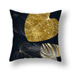 45x45cm gingko leaf polyester cushion cover black gold  waist pillowcase living room chair sofa home decoration
