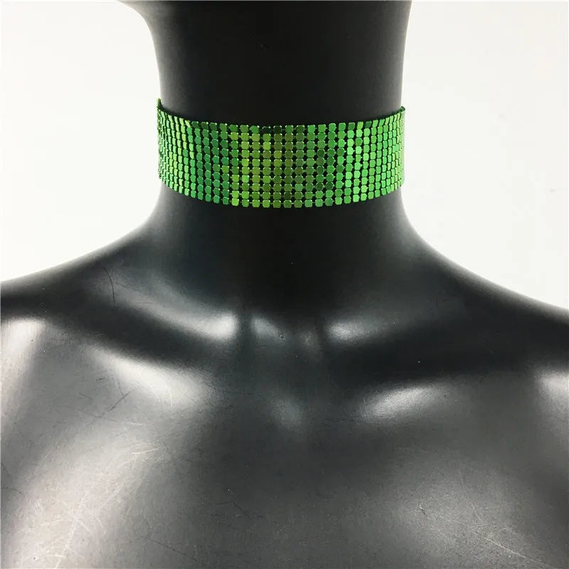 Fashion Metal Sequins Chokers Necklace Jewelry Women Statement Choker Wedding Necklace Jewelry Accessories For A Gift