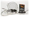 18-Piece Stainless Steel Nonstick Cookware Set Gray Interior Glass Lids Dishwasher Safe Gas/Electric/Ceramic Compatible Riveted