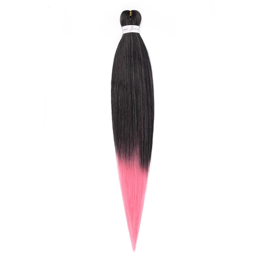 Pre-stretched Braids Synthetic Hair Professional Itch Free Hot Water Setting Fiber 30'' Ombre Yaki Texture Braid Hair Extensions