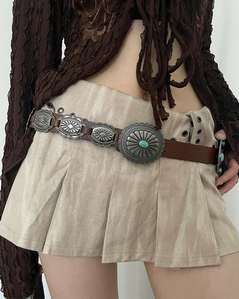 Rock Retro Heavy metal band cowboy cowgirl Ladie's Belts Waist Decorative Girdle Hit hot Pung Pu Leather For Jeans Accessories