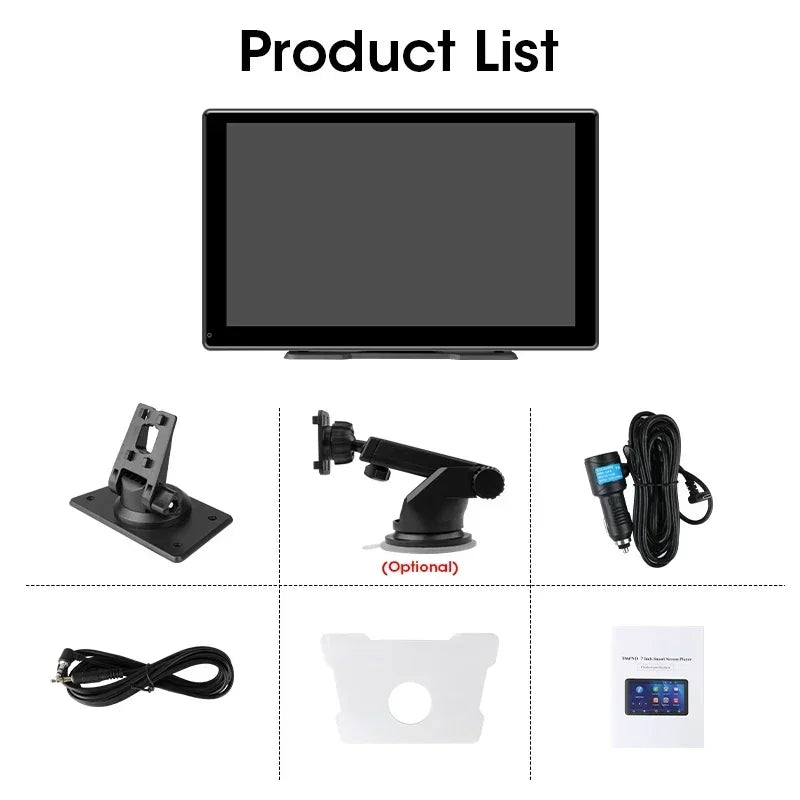 Srunbi 9 Inch Carplay MP5 Portable Smart Player Monitor Wireless Android Auto&Carplay Dual Bluetooth Music AUX USB BT 5.0 IPS