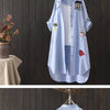 Women Cotton Embroidery Loose Long White Shirts 2025 Spring Autumn New Casual Office Lady Blouse Female Top Loose shirt