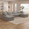 Cloud Modular Sectional Sofa with 2 Storage Ottomans 160.6" Down Filled Comfort U Shaped Sofa Minimalist Wide Deep Seat Couch