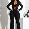 2025 Women's Set Long Sleeve Lace See Through Shirt + Long Pants Street Evening Sexy Two 2Piece Sets Outfits Tracksuit