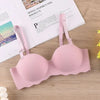 Explosive French Simple British Ice Silk Bra One Piece Thick Cup Girls Gathering No Steel Rings Women's Underwear