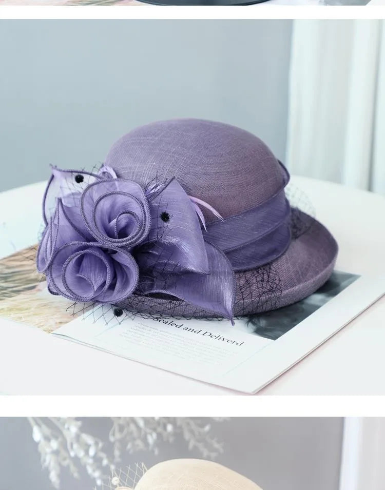 Flower Fascinators Races Hats For Women Elegant Banquet Fascinator Hat Girls Ladies Formal Wedding Dress Fedora Hats