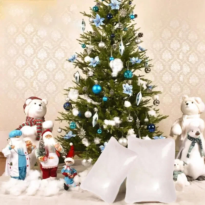 Christmas Fake Snow Cotton Like Artificial White Snow Fluffy Fiber Stuffing Snow Covering for Winter Christmas Tree Decoration