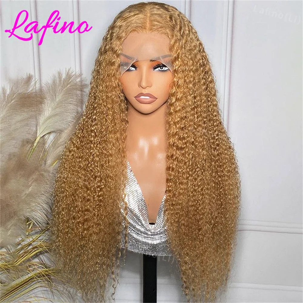 Honey Blonde Human Hair Wig Curly Wigs 13x6 Hd Lace Frontal Wig 13x4 Deep Wave Frontal Wig 30 Inch #27 Colored Human Hair Wigs