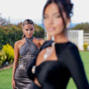 Articat Sexy Hollow Out Long Sleeved Elastic Tight Dress Women Pleats Double Layered Female Vestidos Elegant Party Evening Dress