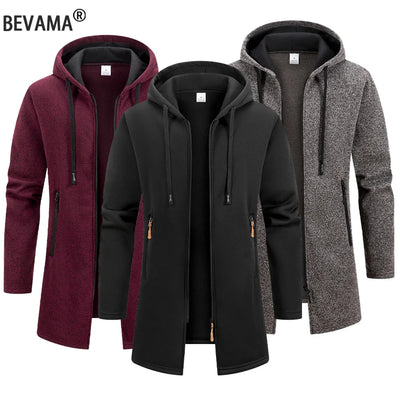 New Streetwear Men's Long Sleeve Sweatshirts for Men Zipper Hooded Oversize Winter Warm Jacket Coat Outdoor Tracksuit Men