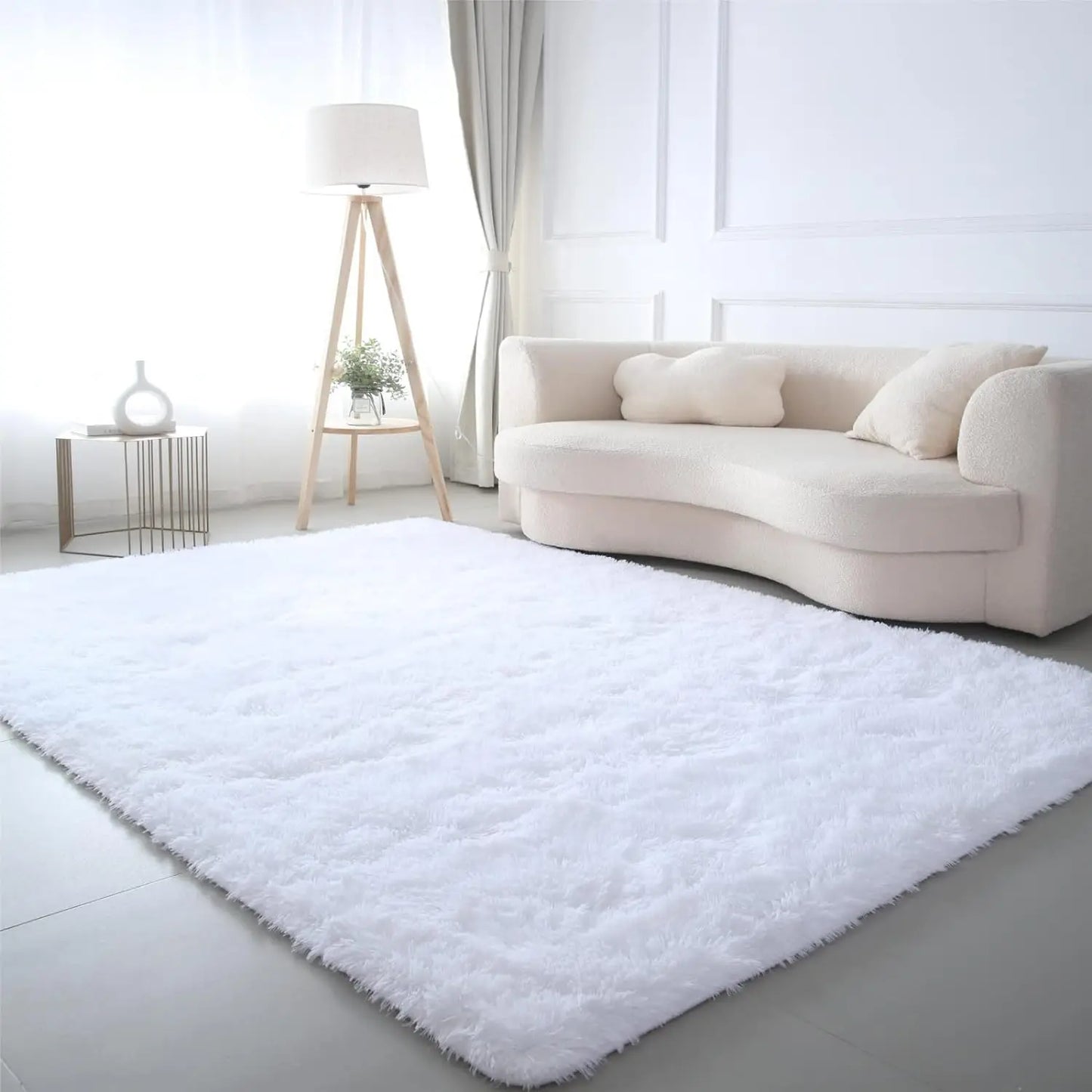 Fluffy Bedroom Rug Carpet Shaggy Fuzzy Rugs for Bedroom Thick Black Area Rugs for Living Room Rugs  for Girls Boys