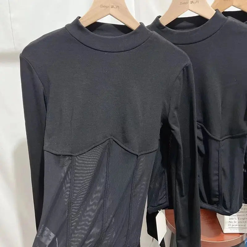 Summer Women T Shirt Girls T-Shirt Woman Clothes Long Sleeve Tops Spring Black Slim Tshirt Female Crop Top Tee Sexy Skinny Y2k