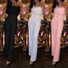 Elegant Solid High Jumpsuit For Woman Casual Long Pants 2023 Summer Sexy Club Bodysuits Evening Party Female Clothing Vintage