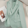 Women Blazer Ladies Red Green Beige Black Solid Female Business Work Wear Slim Formal Jacket Coat For Autumn Winter