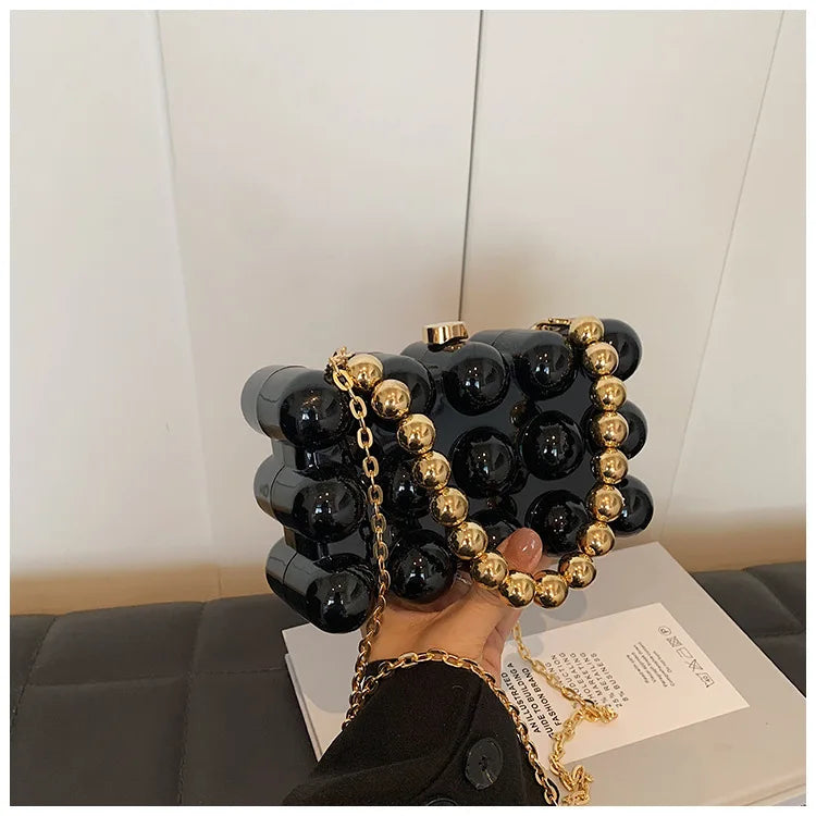 Mini Gold Chain Crossbody Bags for Women 2024 Y2K Korean Fashion Lady Evening Party Shoulder Bag Handbags and Purses