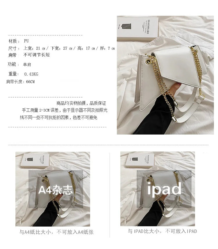 High quality Ladies Shoulder Bag Sense of luxury Chain Handbags Premium Leather Retro Women Bags Designer Lady Armpit Bag Clutch