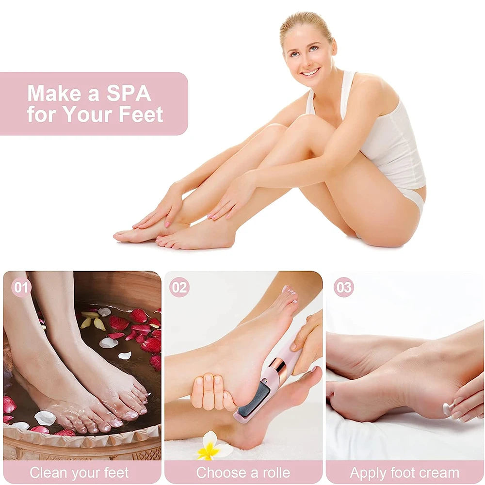 Electric Foot Callus Remover Foot Dead Skin Remover Rechargeable Foot Scrubber Grinder Professional Pedicure Tools Feet Care