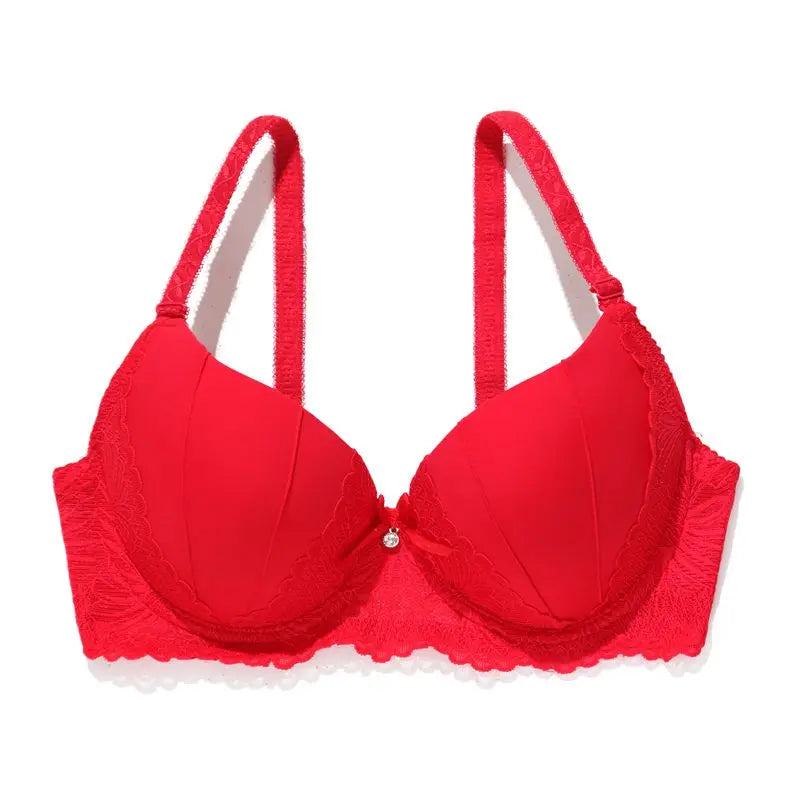 Beauwear Lace Trim Underwire Bra for Women Full Cup Molded Cup Bra Push Up Lingerie