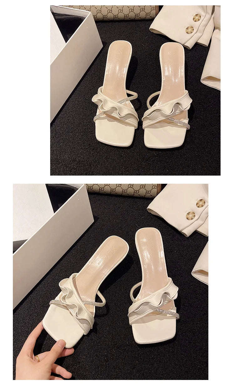 2024 Summer New Velcro Casual Roman Beach Sandals Plus Size 36-43 Thick Soled Outer Wear Sandals