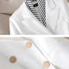 Fashion Women Blazer Ladies Fall Winter Black Red White Long Sleeve Double Breasted Slim Female Jackets Coat