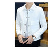 Men Jacket Fashion loose lapel-up Spring Autumn retro men Coat Casual Cargo jacket Solid Color Loose male Outerwear