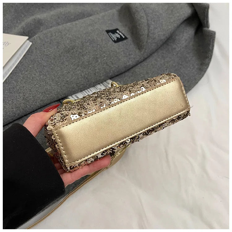 Sparkly Glitter Mini Evening Bag for Women, Designer Crossbody Shoulder Purse, Luxury Party Wedding Clutch, Unique Boutique Gift