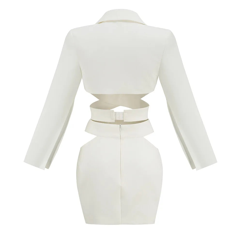 sets for women 2 pieces Sexy Lapel Long Sleeve Jackets + High Waist Hollow Out Skirts Set 2024 Woman Clothes Women's Suits