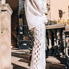 Wmstar 2 Piece Set Women Plus Size Hollow Out Sexy Young Daily Soft Full Sleeve Fashion Pants Wide Leg Wholesale Dropshipping