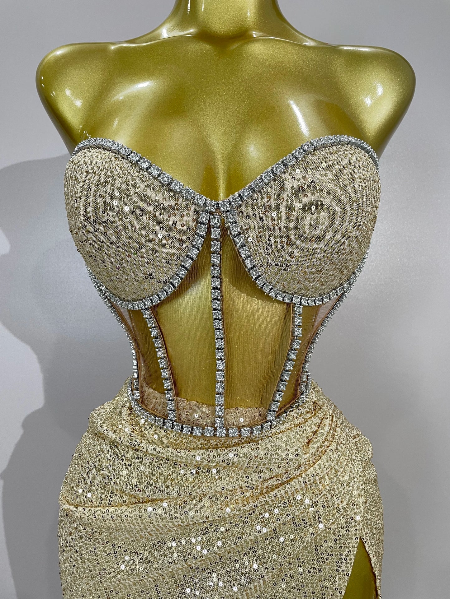 Sparkly Sequins Diamond Birthday Party Two Piece Set Evening Dress 2025 Women Sexy Singer Dancer NightClub Bar Performan Costume