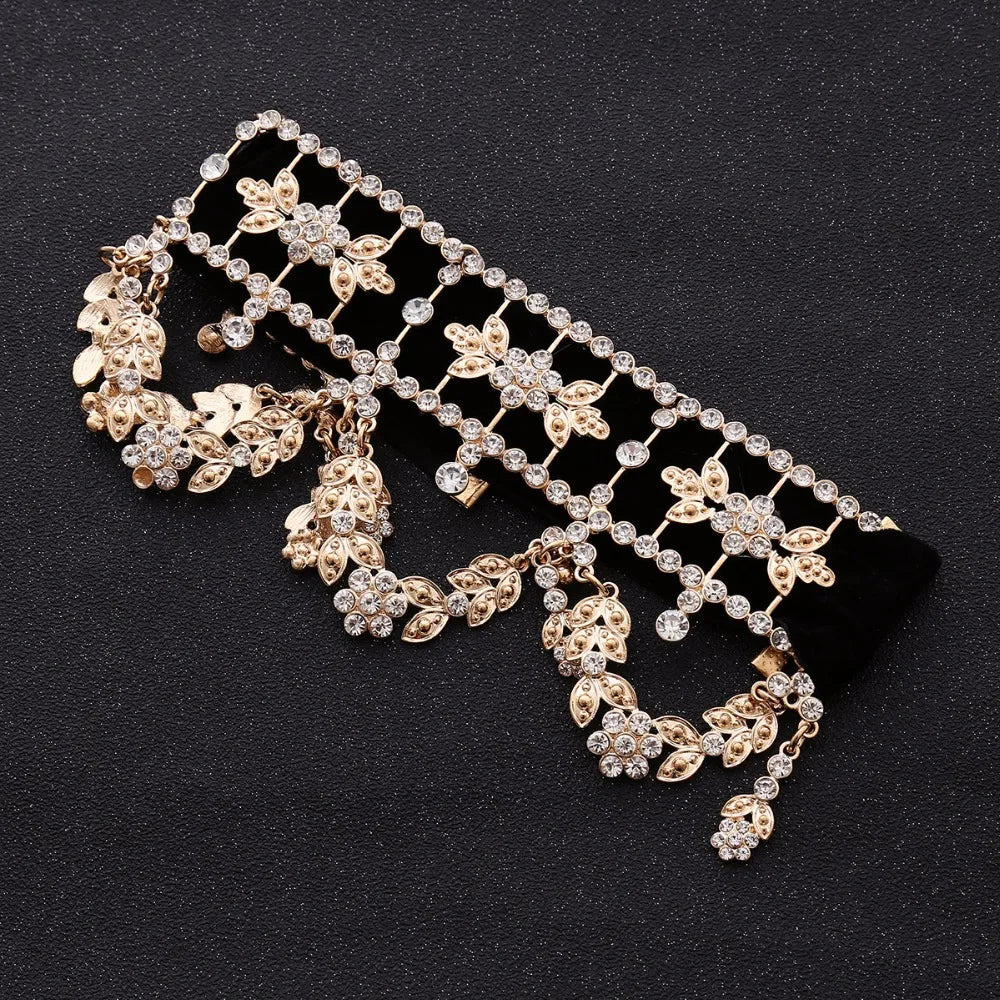 Fashion Crystal Rhinestone Choker Velvet Statement Necklaces for Women Collares Jewelry Party Gift