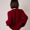 Turtleneck 100% cashmere sweater women loose thickening age reduction niche vintage red crewneck sweater women long sleeves