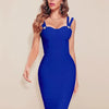 BEAUKEY Summer White Rhinestone Bandage Evening Dress Women Luxury Maxi Spaghetti Strap Red Club Celebrity Evening Party Vestido