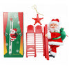Electric Climbing Santa, Musical Christmas Decoration, Fun Holiday Ladder Toys for Home, Tree, Fireplace, Unique Festive Decor