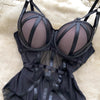 SINGREINY Women Corset Slim Sexy Bodysuits Sleeveless Gauze Short Playsuits Fashion Open crotch Underwear Camis Solid Rompers