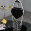 Bling Tassel Heart-shape Satin Bag Glitter Rhinestone Diamond Evening Bag Women Handbag Wedding Party Clutch Purse Crossbody Bag