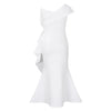 Elegant Dresses for Women One Shoulder Sleeveless Ruffles Mermaid Floor Length Luxury Birthday Party Dinner Vestidos Mujer Dress
