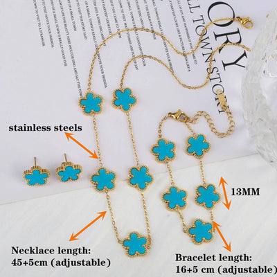 Color jewelry clover stainless steel new plant five-leaf flower bracelet hot jewelry jewelry gifts for women
