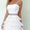 Women's Dresses New Tassel Sexy Low Cut Suspender Sleeveless Midi Party Dress 2024 Summer Fashion